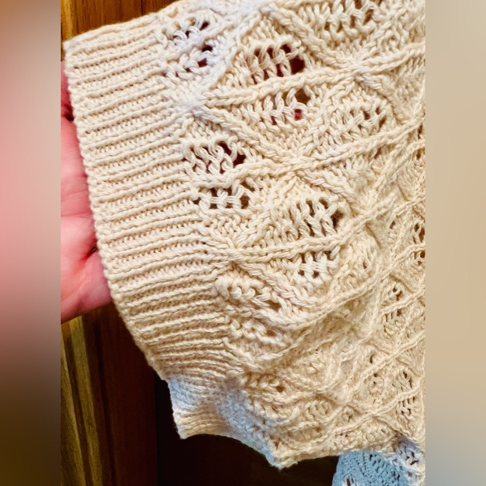 POL Crochet Open-Front Cardigan in Ivory - Picture 6 of 6